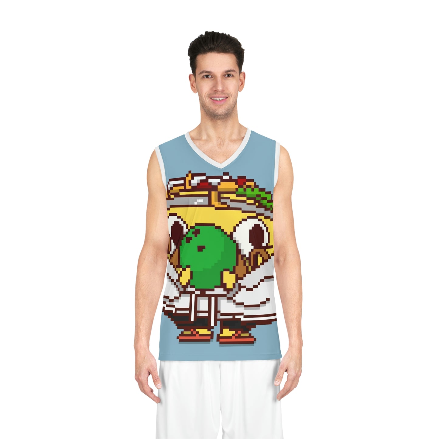 Camiseta de baloncesto con bola de bolos de taco 