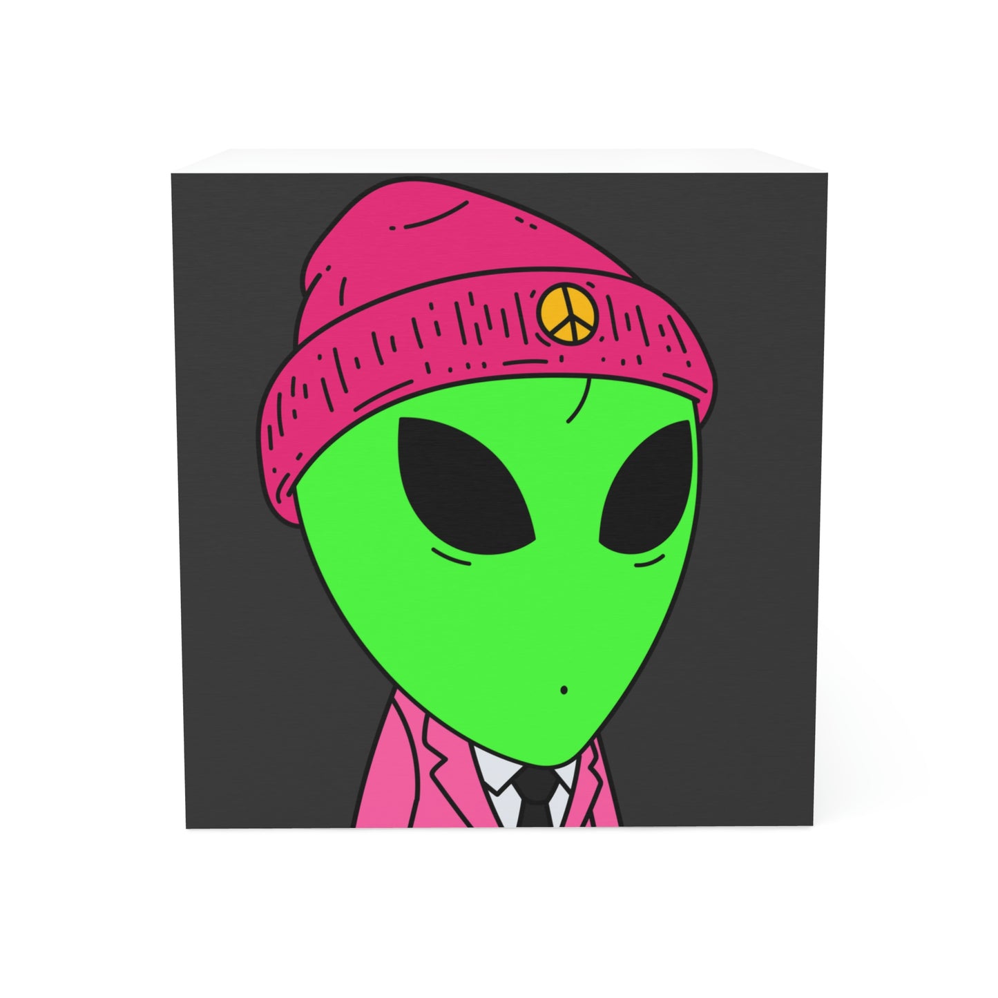 Peace Alien Pink Suit Business Note Cube