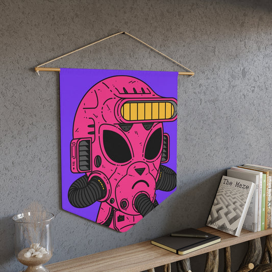 Armored Pink Future Alien Cyborg Machine Visitor Pennant