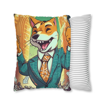 Synthwave Shiba Inu NYSE Collector's Gear: Spun Polyester Square Pillow Case