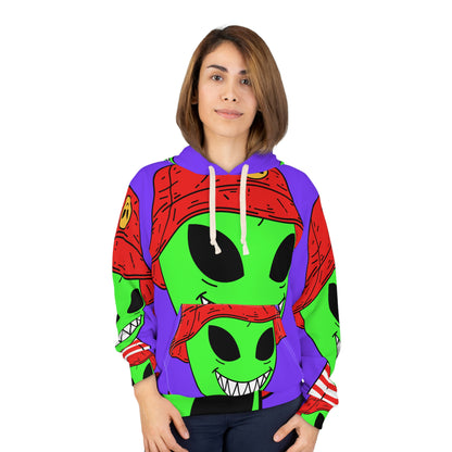 Sudadera con capucha unisex Happy Greatful Smiling Visitor Alien AOP 