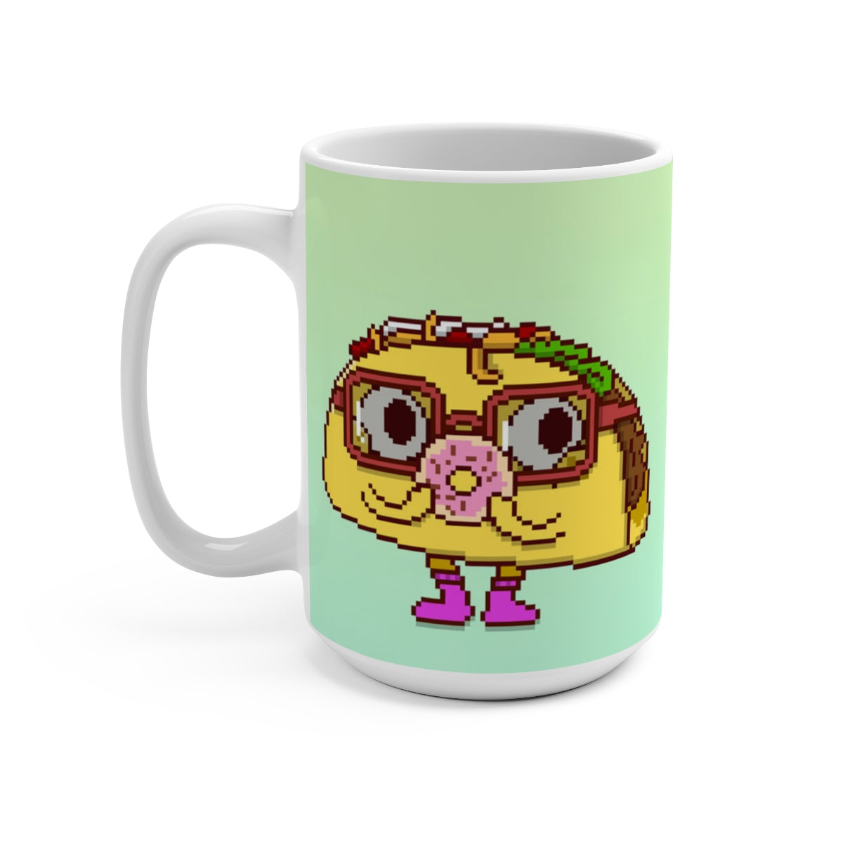 Donut Cartoon Taco Coffee Mug 15oz