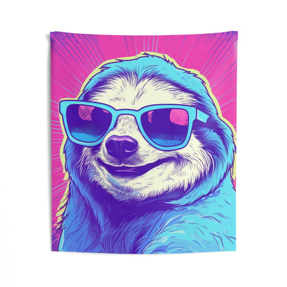 Space Sloth Retro Animal Style Indoor Wall Tapestries