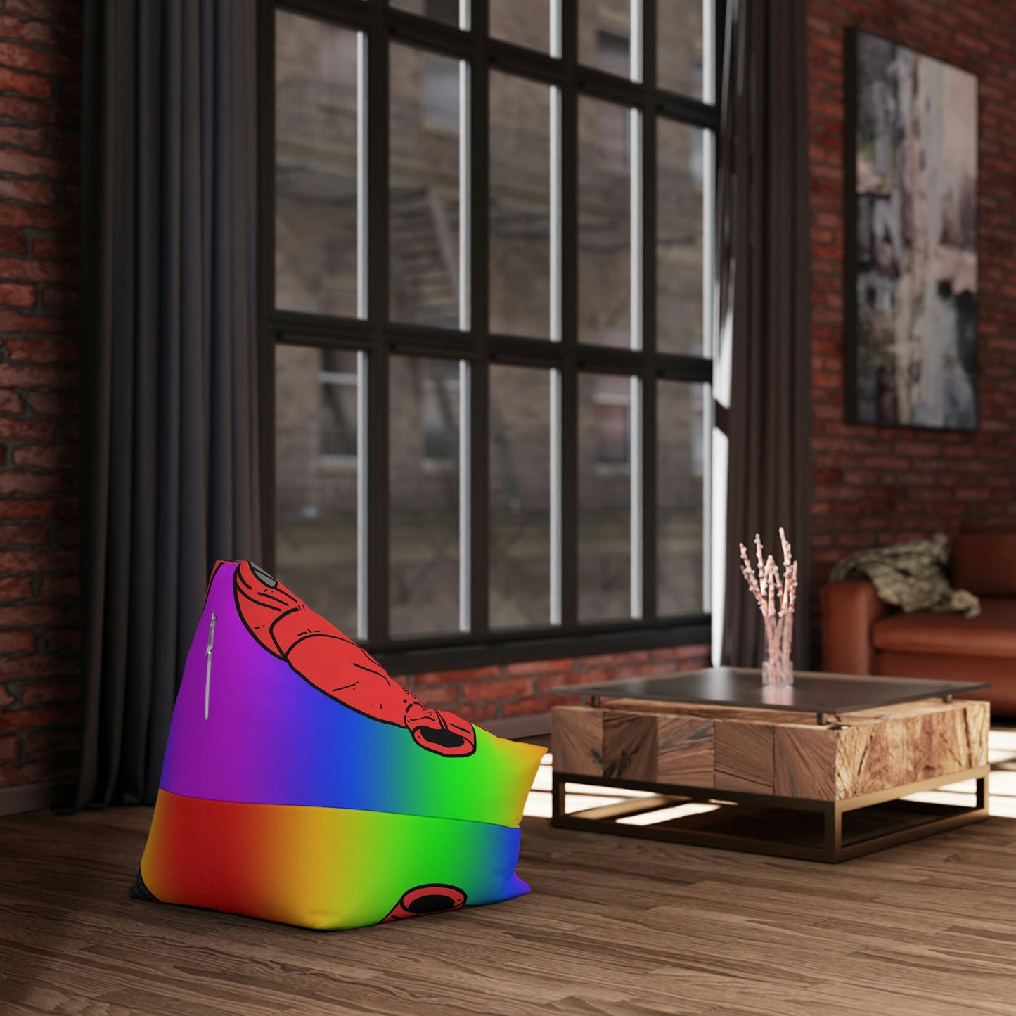 Pride Rainbow Robot Cyborg Alien Bean Bag Chair Cover