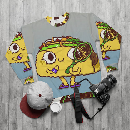 Tennis Taco Character Anime Digital AOP Unisex Sweatshirt