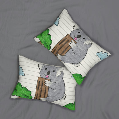 Koala Bear Animal Tree Climber Spun Polyester Lumbar Pillow