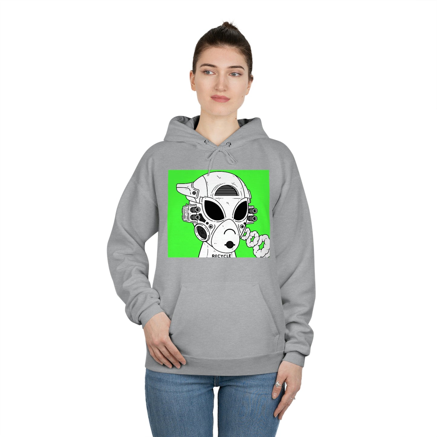 Reciclador Reciclador Alien Visitante Unisex EcoSmart® Sudadera con capucha 