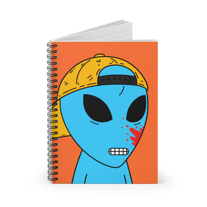 Blue Blooded Visitor Alien Spiral Notebook - Ruled Line