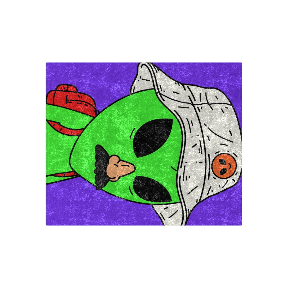 The Visitor Green Alien Space Traveler Crushed Velvet Blanket - Visitor751