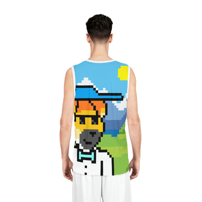 Perro Animal Mascota Pixel Baloncesto Jersey (AOP) 