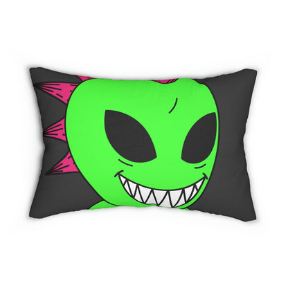 Spiked Pink Hair Muscle Alien Visitor Spun Polyester Lumbar Pillow