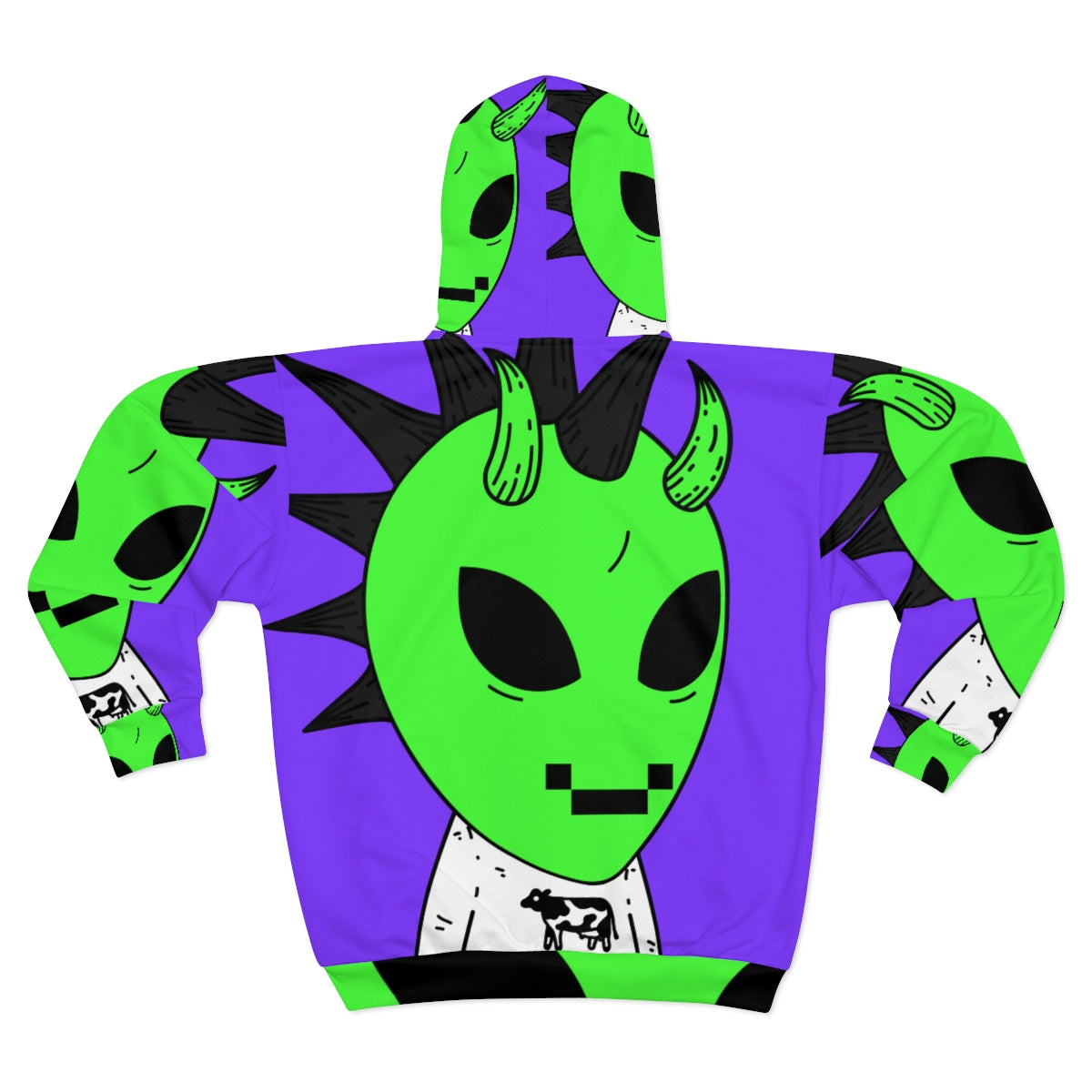 Cow Milker Alien Farm Conspiracy AOP Unisex Zip Hoodie