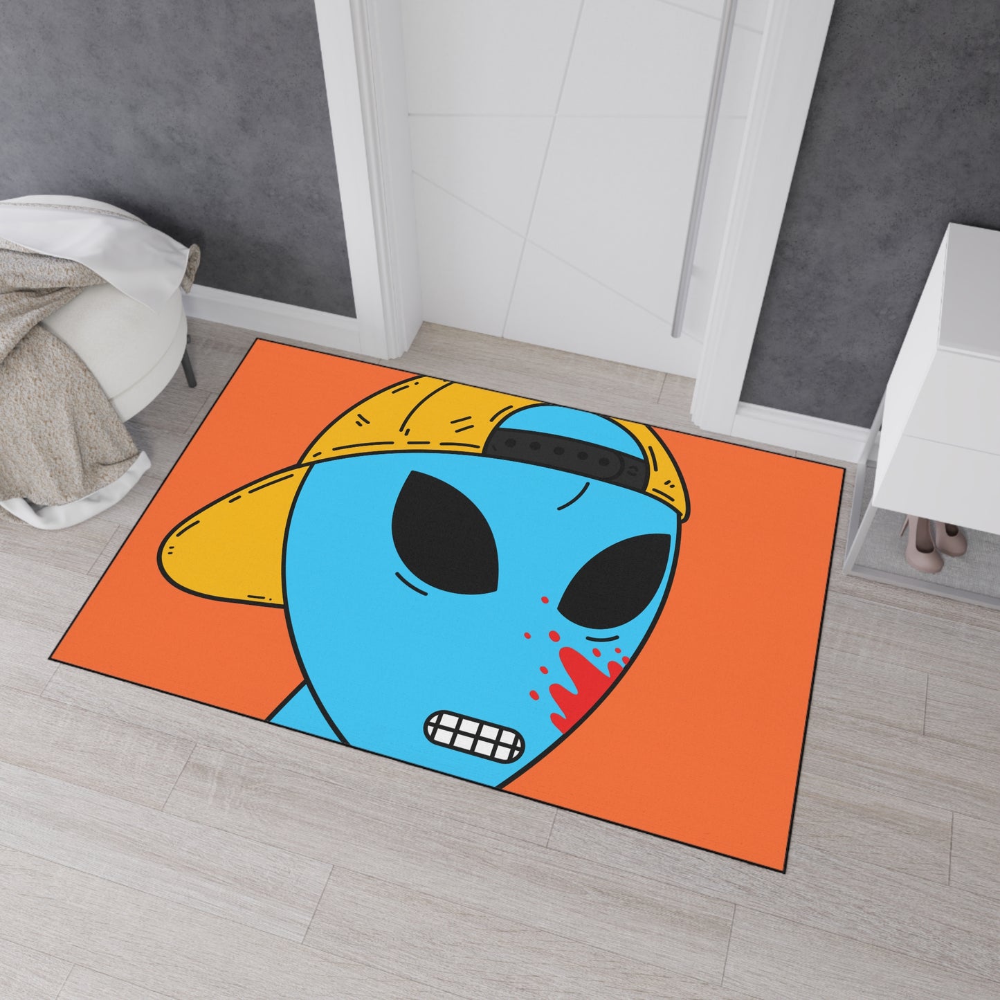 Blood Blue Alien Visitor Heavy Duty Floor Mat