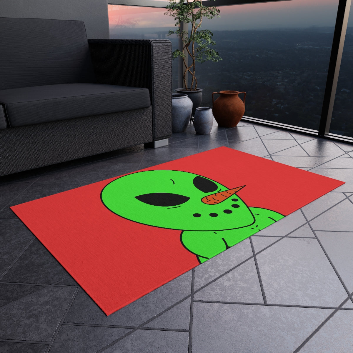 Veggie Visi The Vegetable Visitor Outdoor Rug