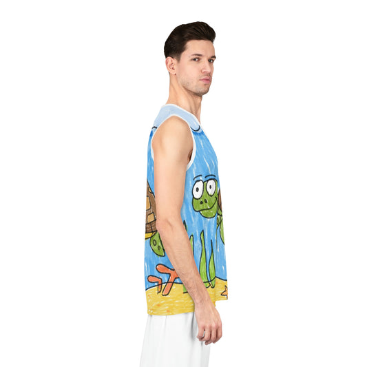 Sea Turtle Beach Sand Ocean Basketball Jersey (AOP)