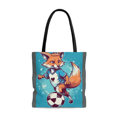 Fox Soccer Sport Athlete Cute Furry Animal Tote Bag (AOP)