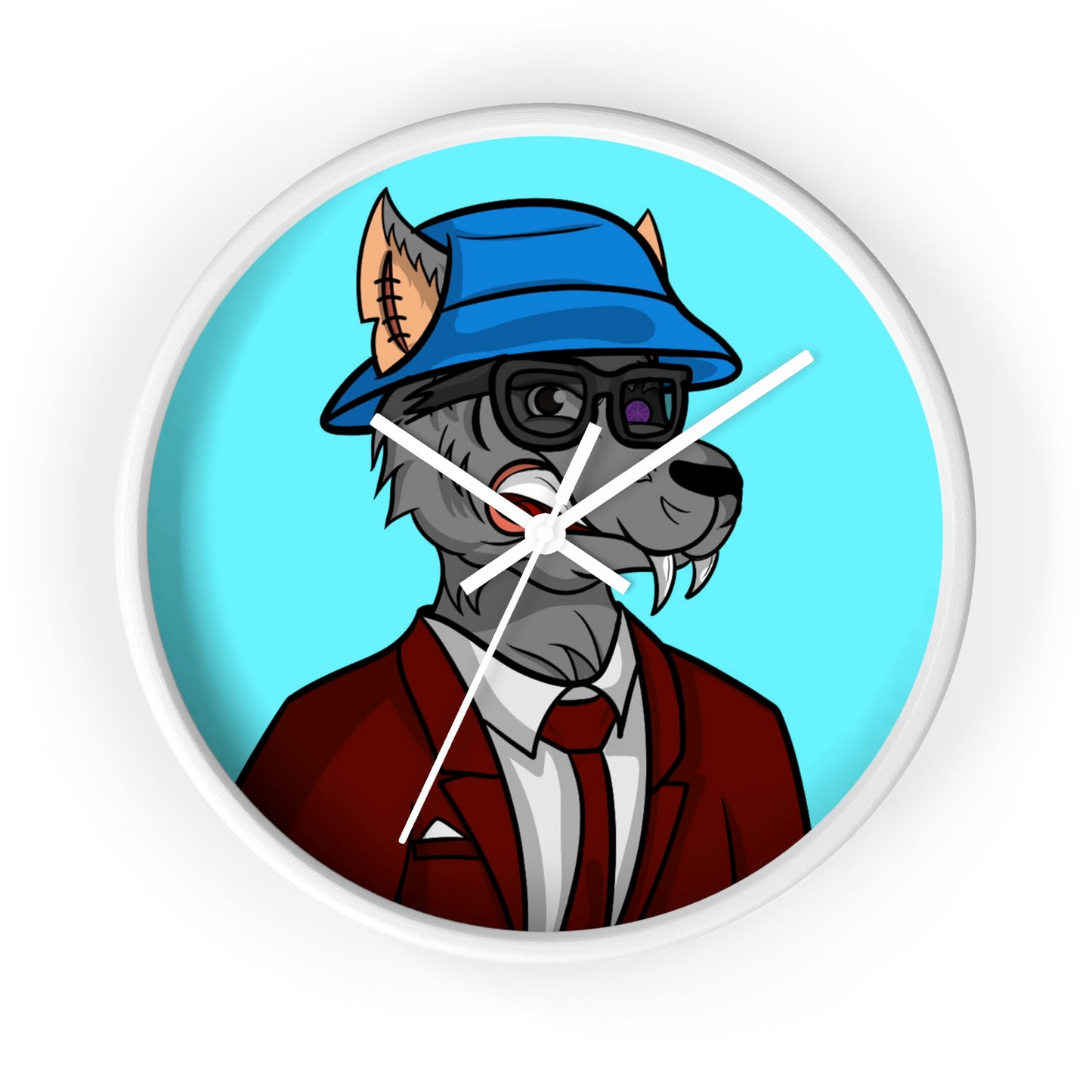 Maroon Business Suit Werewolf Wall clock