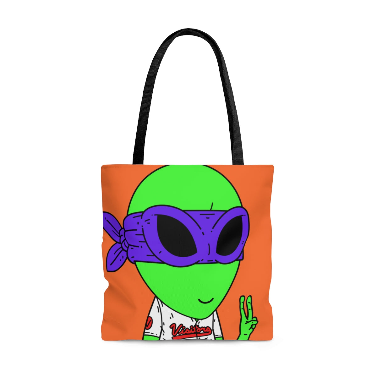 Purple Ninja Peace Visitor Jersey Alien AOP Tote Bag