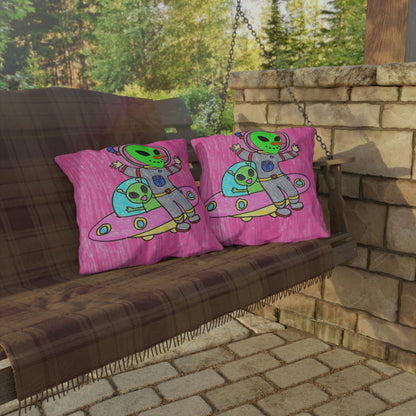 Veggie Visi Alien Vegetable Visitor UFO Outdoor Pillows