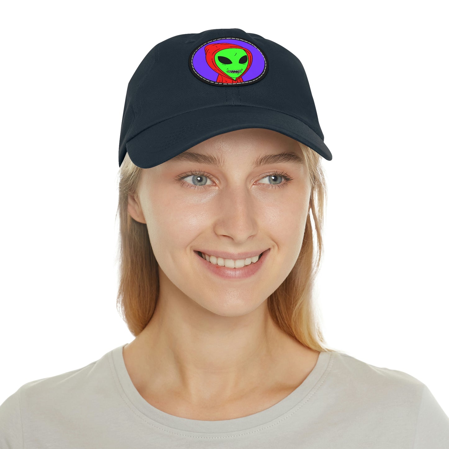 Alien Anonymous Visitor Dad Hat with Leather Patch (Round)