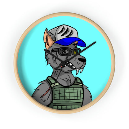 Army Vest Werewolve Cyborg Wolf Wall clock