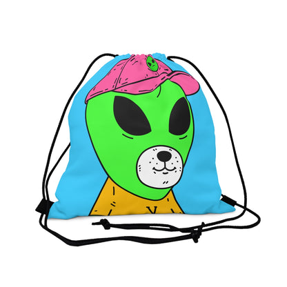 Green Alien Visitor Dog Bear Face Yellow V T Shirts Pink Visi Hat Outdoor Drawstring Bag