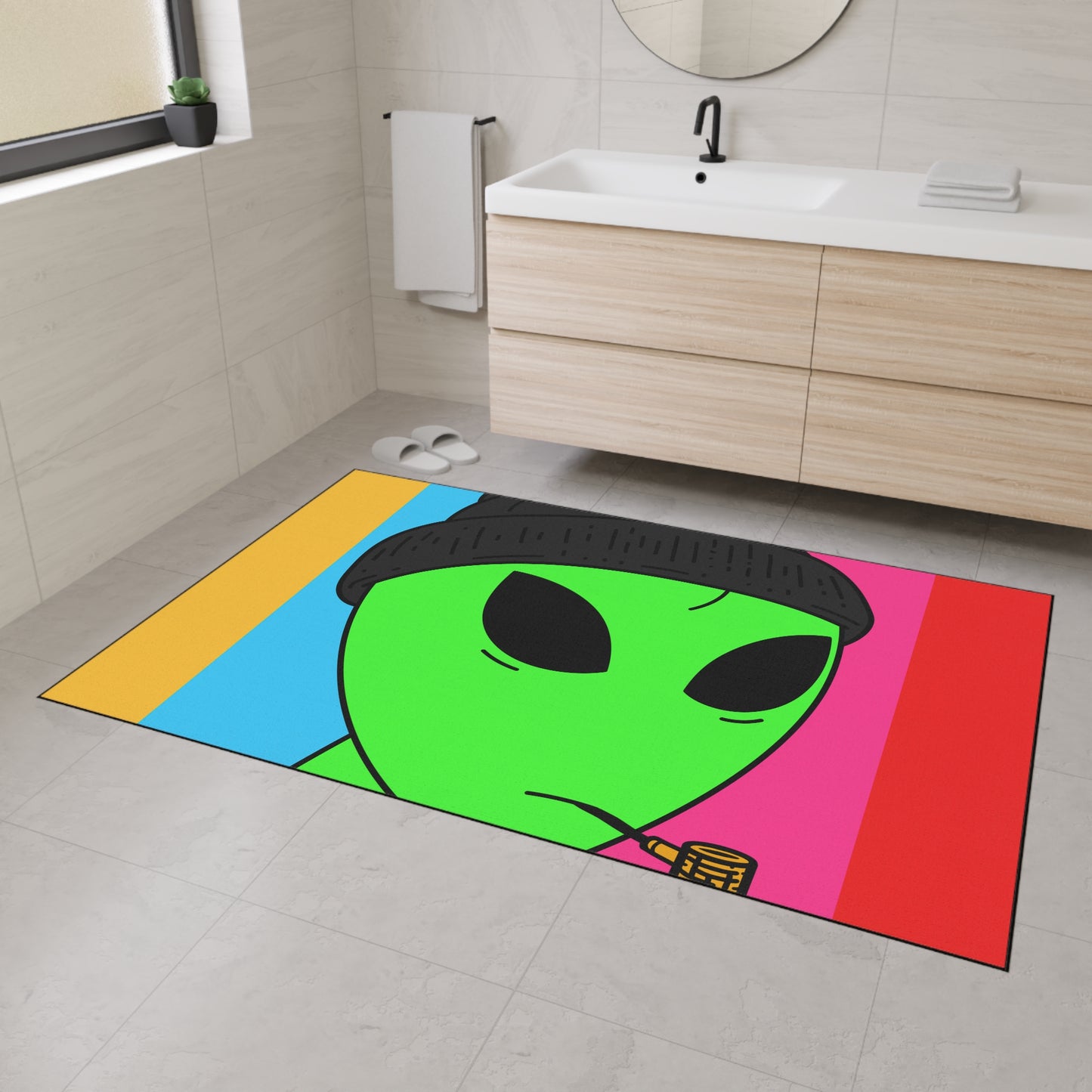 Pipe Smoker Vintage Style Alien Heavy Duty Floor Mat