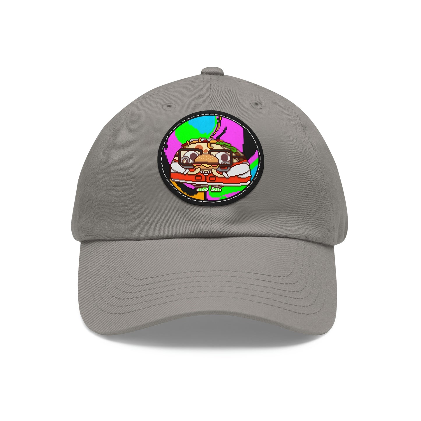 Burger Cooked Hungry Taco Dad Hat with Leather Patch (Round)