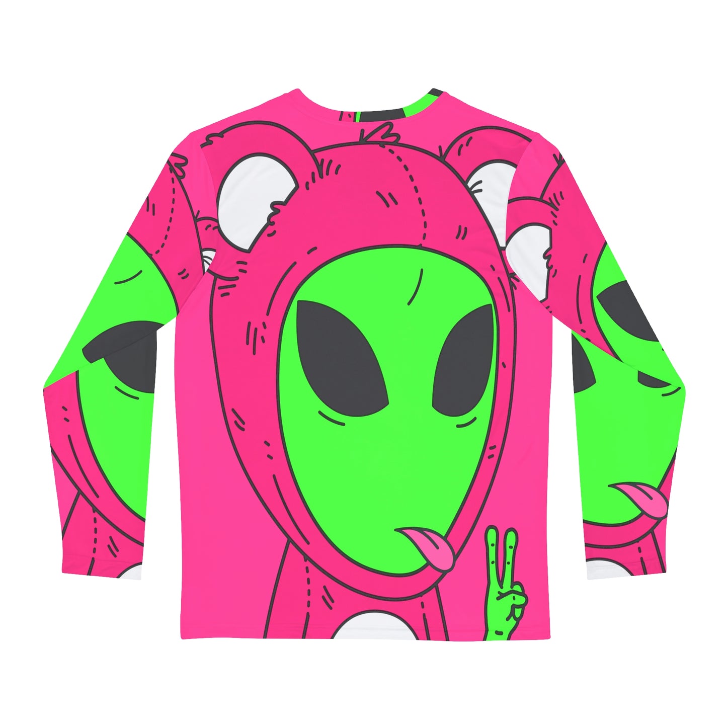 Bear Outfit Suit Alien Men's Long Sleeve AOP Shirt