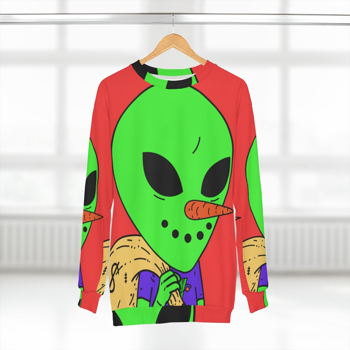 Money Bag Cash Dollar Fiat Alien AOP Unisex Sweatshirt