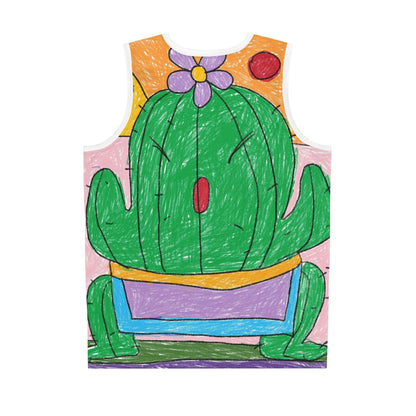 Desert Cactus Sumo Wrestler Graphic Basketball Jersey (AOP)