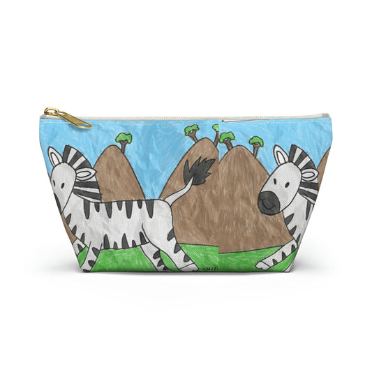 Zebra Graphic Hipster Zebra Animal Accessory Pouch w T-bottom