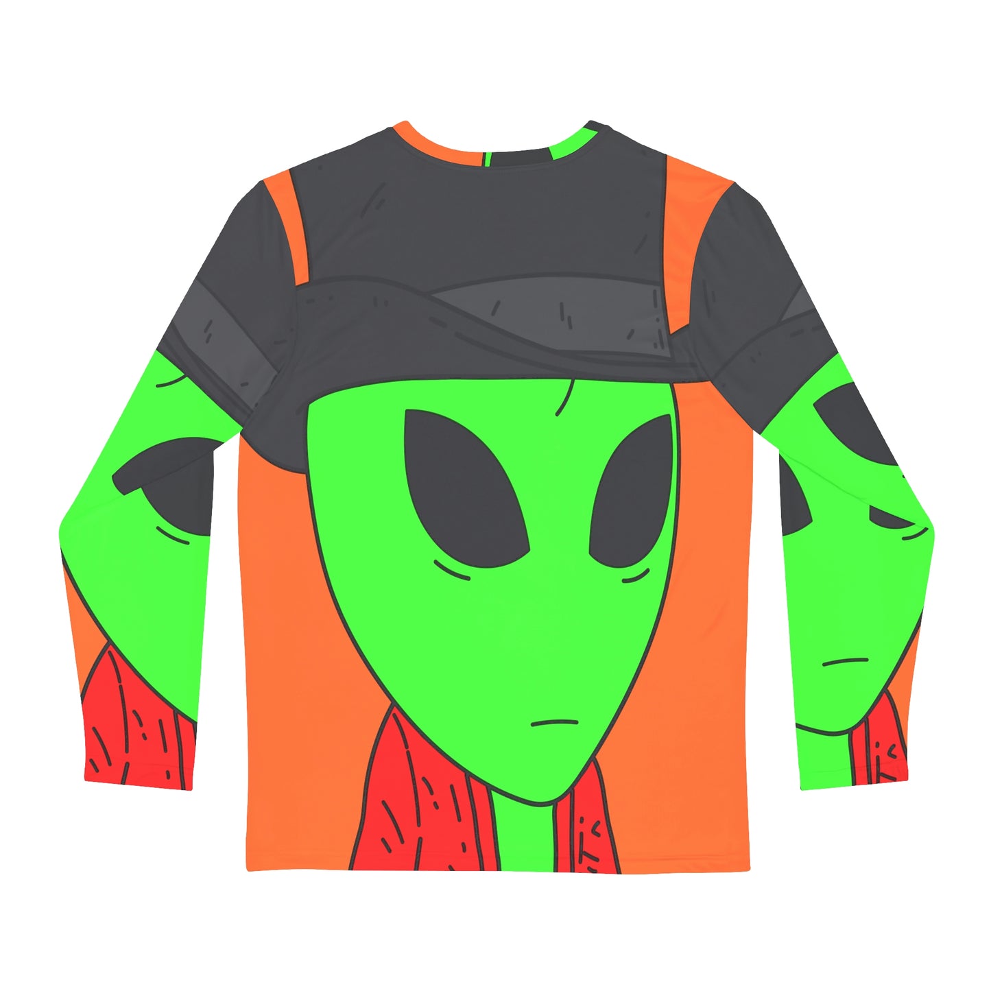 Robe Alien Black Top Hat Green Visitor Men's Long Sleeve AOP Shirt