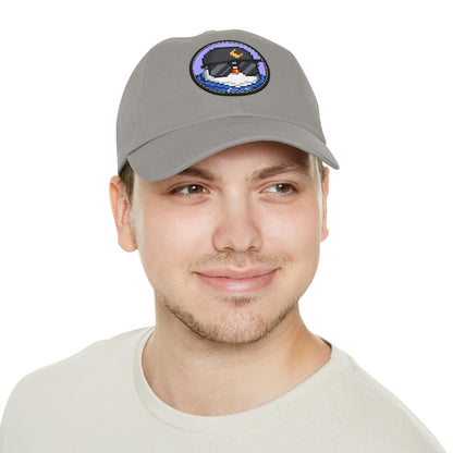 Owl Bird Moon Night Hawk Dad Hat with Leather Patch (Round)