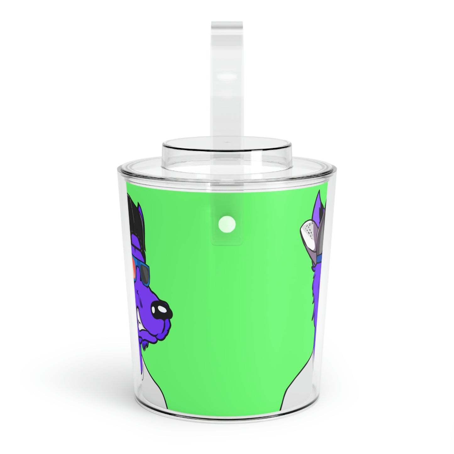 Cyborg Wolf Purple Fur Werewolve Ice Bucket with Tongs