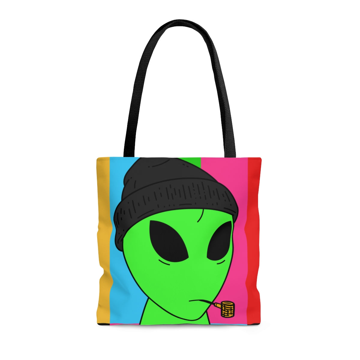 Pipa Fumar Visitante Verde Sombrero Negro Alien AOP Bolsa de tela