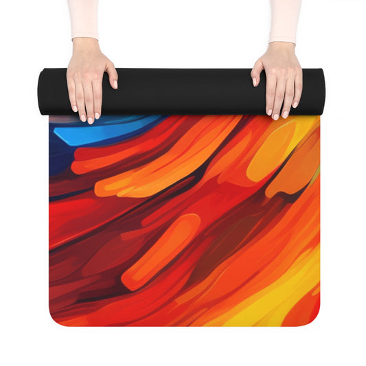 Vibrant Swirling Abstract Art - Unique and Colorful Rubber Yoga Mat