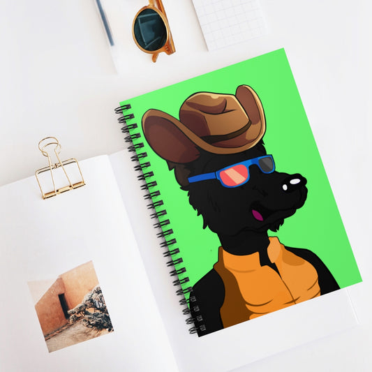 Cowgirl Cowboy Hat Werewolve Cyborg Wolf Spiral Notebook - Ruled Line