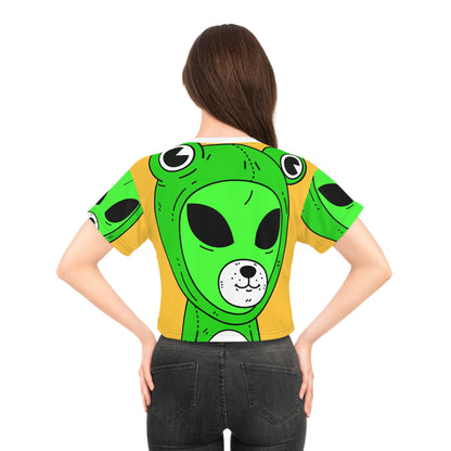 Frog Alien Visitor Crop Tee (AOP)