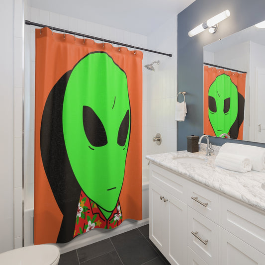 Cortinas De Ducha Camisa hawaiana Sombra de visitante extraterrestre verde