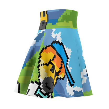 Dog Animal Pet Pixel Women's Skater Skirt (AOP)