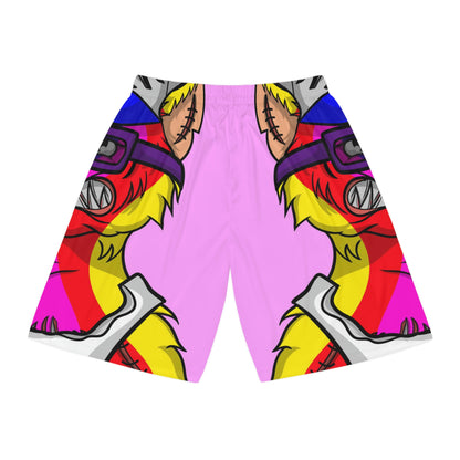 Wolve Pride Color Werewolf Cyborg Basketball Shorts