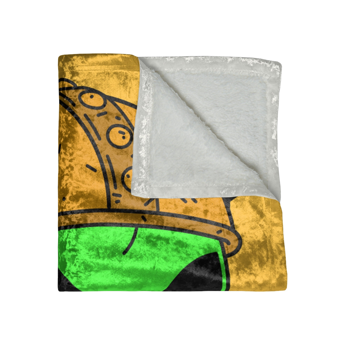 Green Smirk Face Alien Viking Helmet Black Business Suit Visitor Crushed Velvet Blanket - Visitor751