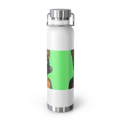 Cowgirl Wolf Cyborg Wolve Copper Vacuum Insulated Bottle, 22oz