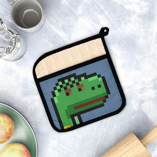 Dinosaur Dino Pixel Pot Holder with Pocket