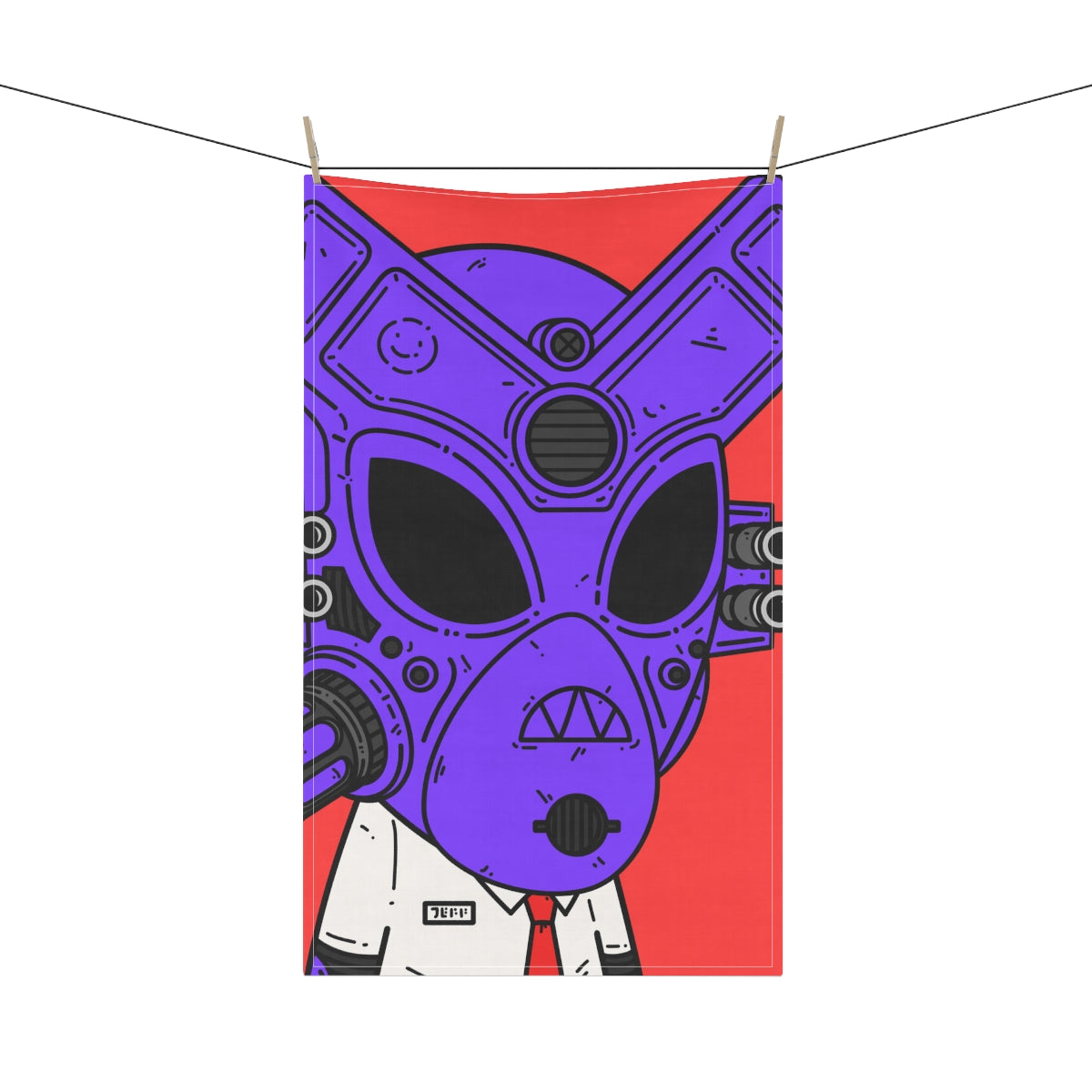 Jeff Shirt Tie Armored Purple Future Alien Cyborg Machine Visitor Kitchen Towel