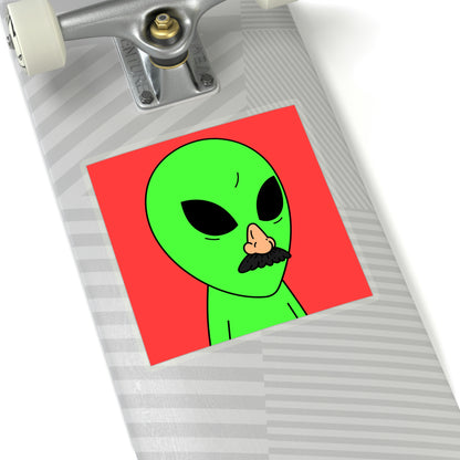 Fake Alien Human Mask Kiss-Cut Stickers