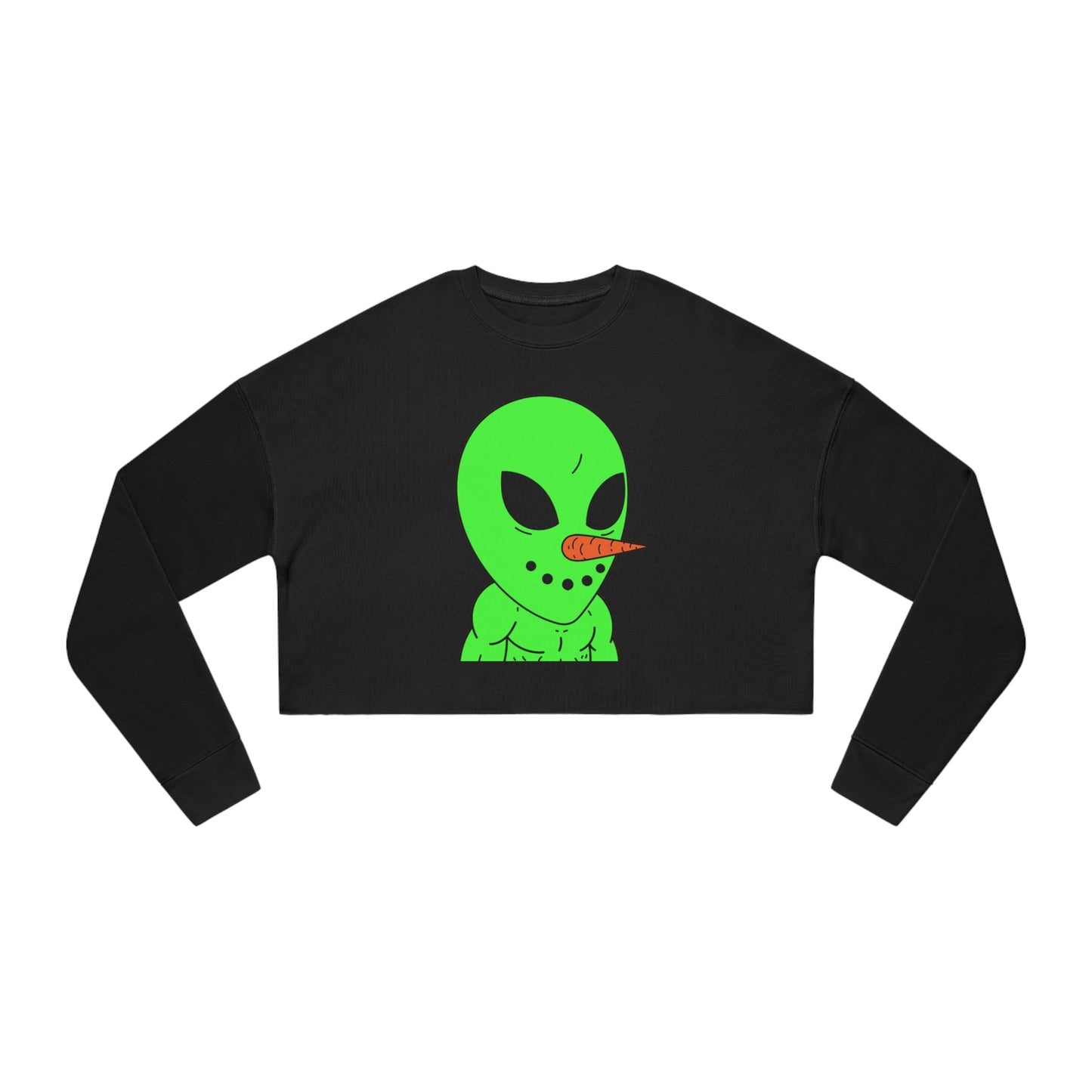 Veggie Visi Alien Vegetable Visitor Women's Cropped Sweatshirt