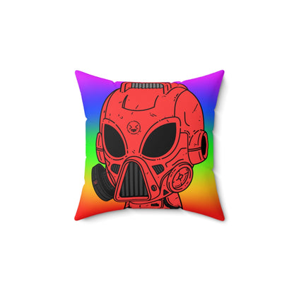 LOL Rainbow Armored Red Future Alien Cyborg Machine Visitor Spun Polyester Square Pillow