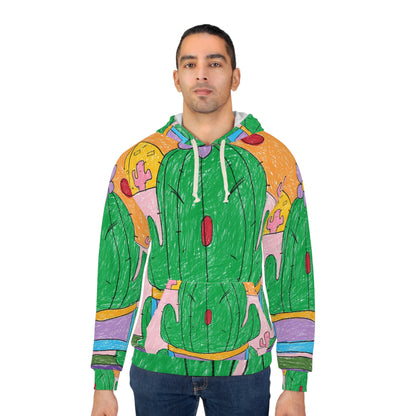 Sudadera con capucha unisex Desert Cactus Sumo Wrestler Graphic AOP